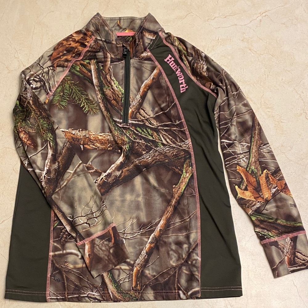 Huntworth Camouflage Quarter Zip Hunting Layer